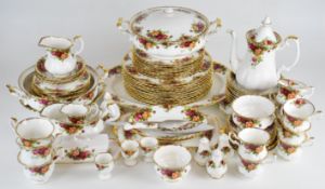 Royal Albert dinner and tea ware decorated in the Old Country Roses pattern, approximately eighty