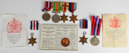 WW2 medal group comprising Defence Medal, War Medal, Africa Star with 8th Army clasp, 1939-1945 Star