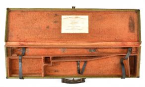 Stephen Grant & Joseph Lang Ltd canvas bound shotgun carry case with fitted interior and 'Stephen