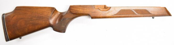 Weihrauch HW100 air rifle stock with chequered semi-pistol grip and forend and sling mounts.