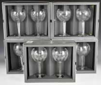 A set of ten Waterford Crystal Millennium Collection toasting goblets, 20cm tall, all in original