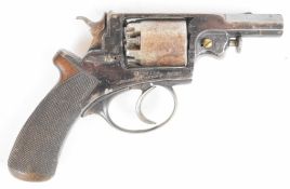 George Lofley Adam's patent 120 bore 5-shot double-action revolver with line engraved frame