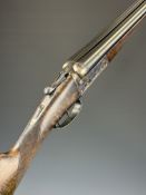 AYA Yeoman 12 bore side by side shotgun with named and engraved locks, engraved underside, trigger