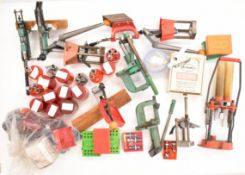 A collection of shotgun and rifle re-loading equipment including Lee and RCBS presses and dies to