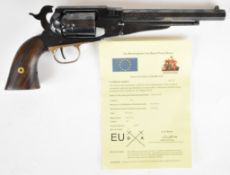 Deactivated Pietta Remington New Model Army .44 six-shot single action revolver with nickel plated