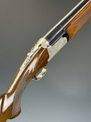 Barasingha 220 12 bore over and under ejector shotgun with engraved action, underside, top plate and