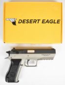 Magnum Research Baby Desert Eagle Dual Tone .177 CO2 air pistol with monogrammed and textured grips,