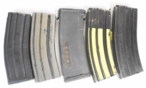 Five SA80 or AR15 5.56x45 service rifle magazines.