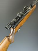 BSA Superstar .22 under-lever air rifle with chequered semi-pistol grip, raised cheek piece,