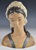 Lladro bust 'Little Girl', H34cm