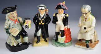 Four Kevin Francis jugs / figures comprising Field Marshall Rommel, Napoleon, Vic Shuler and Bernard