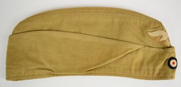 WW2 Nazi German Luftwaffe tropical pattern other ranks overseas side cap with embroidered triangular
