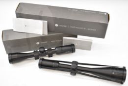 Two Hawke rifle scopes Fast Mount IR 4-16x50 IR Mil Dot and Fast Mount 3-9x40 Mil Dot, both in
