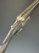 Army & Navy 12 bore side by side shotgun with named and engraved locks, engraved underside,