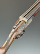 AYA No 2 12 bore side by side sidelock ejector shotgun with named and engraved locks, engraved