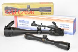 Two rifle scopes Milbro Clearview Dual-Illuminated 4-16x50 A0EG and Nikko Stirling Gold Crown
