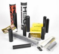 Twelve air rifle or pistol sound moderators including Reximex Silent Force, The Logun Silencer, Hog,