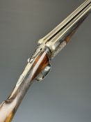 H Grove of Birmingham 12 bore side by side ejector shotgun with gold named and engraved locks,