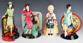 Four Kevin Francis figures comprising Clarice Cliff Centre Stage, Susie Cooper, Young Clarice and