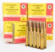 Fifty Kynoch .270 Winchester rifle cartridges, all in original boxes. PLEASE NOTE THAT A VALID