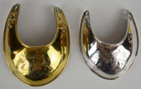 Two Georgian gorgets, both with royal insignia and GR cypher
