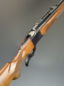Ruger No.1 .218 Bee falling block rifle with chequered semi-pistol grip and forend, sling mounts,