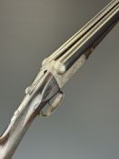 James Bakewell Warrilow of Chippenham 12 bore side by side ejector shotgun with gold named and