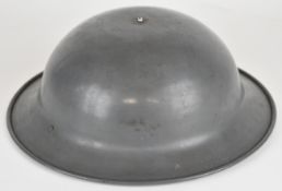 British 1930s Mk I 'Brodie' spun steel helmet with card and cloth liner stamped 3/4 and named