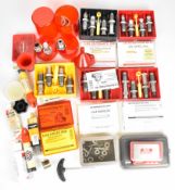 A collection of shotgun or rifle cartridge re-loading dies and accessories including .38 Special, .