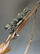 Winchester Model 70 .270 bolt-action rifle with chequered semi-pistol grip and forend, adjustable