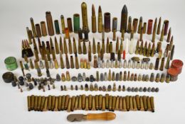A large collection of inert or deactivated rifle, pistol and revolver cartridges, cartridge cases,