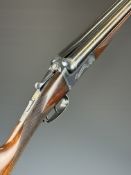 Gunmark Sabel 12 bore side by side ejector shotgun with named and engraved locks and underside,