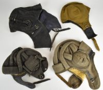Four Russian / Soviet Union / Soviet Bloc tank helmets