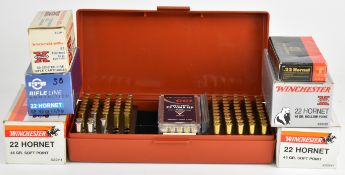 Three hundred and fifty three .22 rifle cartridges comprising 140 .22 WMR and 213 .22 Hornet, some