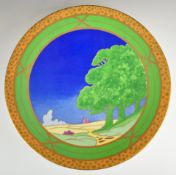 Royal Worcester Art Deco collection 'Lazy Days' limited edition 98/250 pedestal dish, H12cm x D41cm