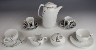 Furstenberg porcelain tea for two decorated in the Hannover Papier pattern and a pair of Rosenthal