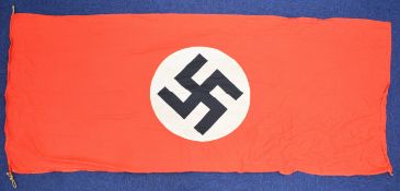 Nazi German / Third Reich WW2 civic flag or pennant with applied white panel printed with swastika