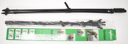 Two rifle, spotting scope or camera bipods comprising 4solidstick in original box and Bush Sticks.