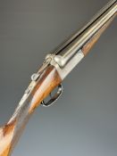Miroku Model 500 12 bore side by side shotgun with named and border engraved locks and underside,
