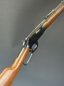 Winchester Model 9422 .22 underlever-action rifle with adjustable sights and 20 inch barrel, overall