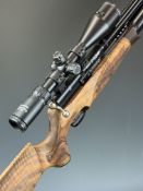 BSA R-10 Mk.2 .22 PCP air rifle with chequered semi-pistol grip and forend, raised cheek piece,