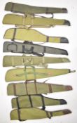 Nine various shotgun or rifle slips including Bisley, Quality Sports Products Oldham, Town & Country