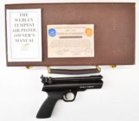 Webley Tempest Centennial .177 air pistol with shaped and chequered composite grips and adjustable
