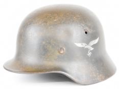 WW2 Nazi German / Third Reich Luftwaffe M40 steel helmet with single Luftwaffe decal, interior
