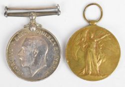 Two WW1 medals comprising British War Medal named to 24841 Pte.F. Pegler, Worcestershire Regiment (