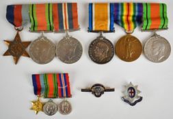 WW1 and WW2 medal groups believed to be father and son, comprising British War Medal and Victory