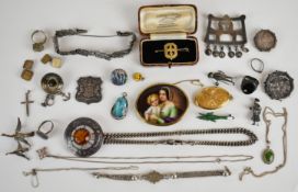 A collection of silver jewellery including Peru brooch signed Ifam, Edwardian brooch (Birmingham