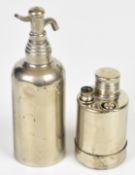 Novelty writing set formed as a soda syphon, the top sliding off to reveal an inkwell compartment