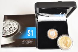 Two Australian 1 oz silver coins comprising 1997 Kangaroo and proof 2014 Kangaroo, one in original