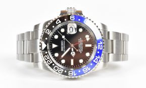 Custom modified Seiko Rolex Oyster Perpetual Date GMT-Master II style gentleman's automatic